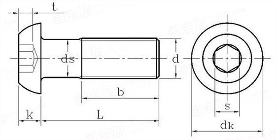 GB70.2內(nèi)六角平圓頭螺釘國標號